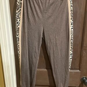 Brown Leopard Print Women's Pants